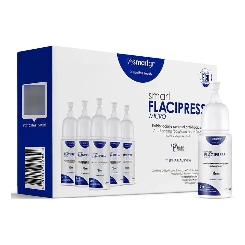 Smart Flacipress Micro Anti-flacidez 5 Frascos 5ml Smart Gr