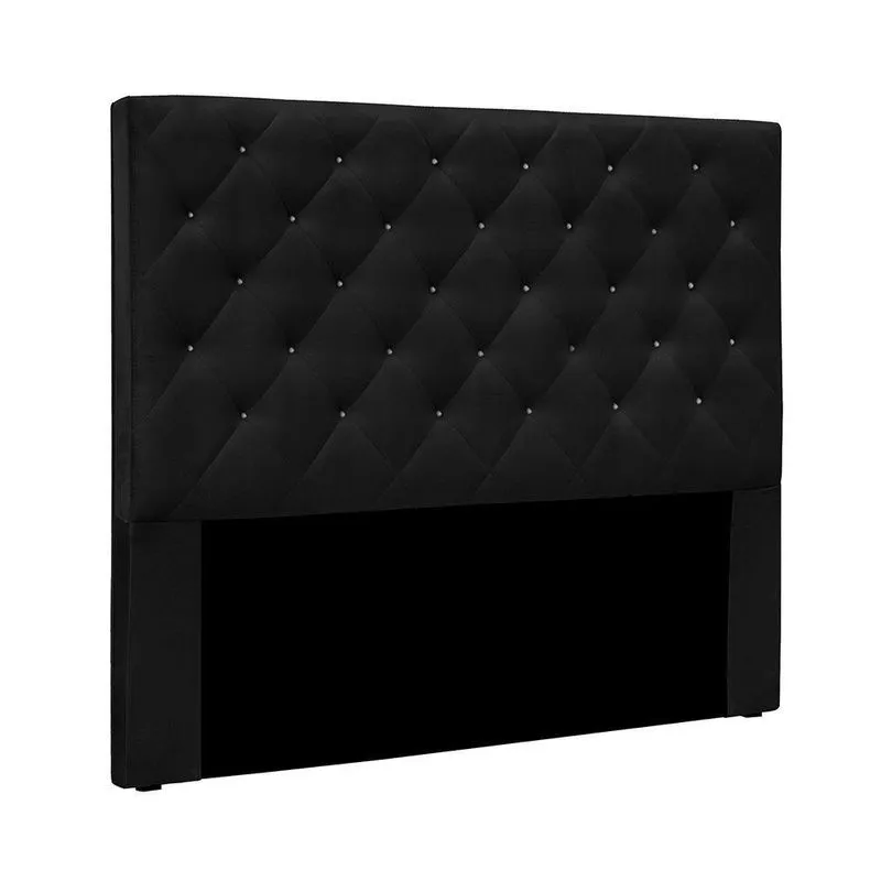 Cabeceira Cama Box Casal King Dora Estrutura MDF-MDP Estofada Suede Preto Loja Sheep