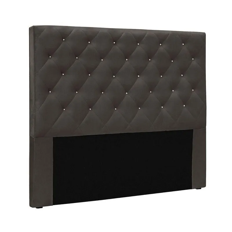 Cabeceira Queen Dora 160cm Estofada Fixação no Box Estrutura MDF-MDP Suede Cinza Loja Sheep
