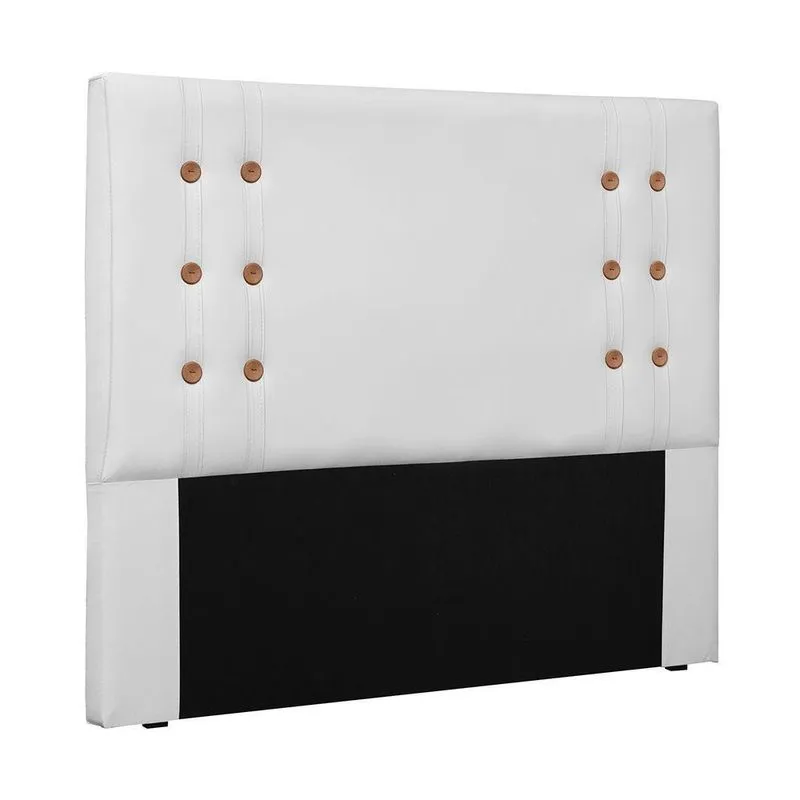 Cabeceira Estofada Cléo Solteiro 90cm Fixação no Box MDF-MDP Corino Branco Loja Sheep