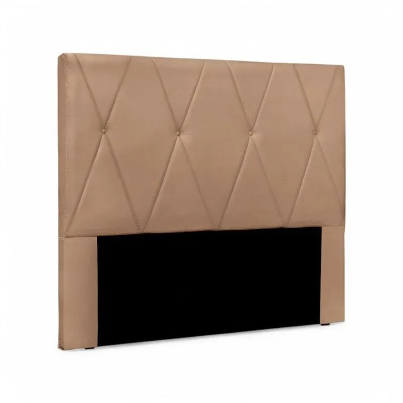 Cabeceira Elisa Solteiro 90cm Estofada em MDF com Suede Creme Loja Sheep
