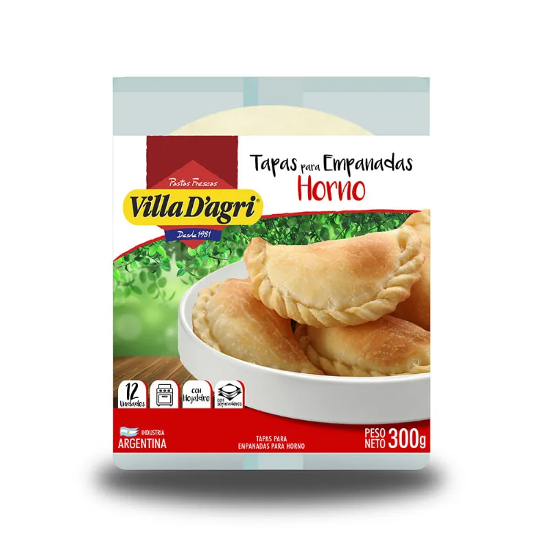 Tapa Empanadas Horno Villa D´a Gr 330 Gr Blíster 12 U