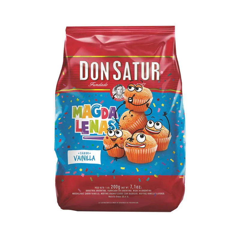 Magdalenas Sabor Vainilla 200 Grs Don Satur