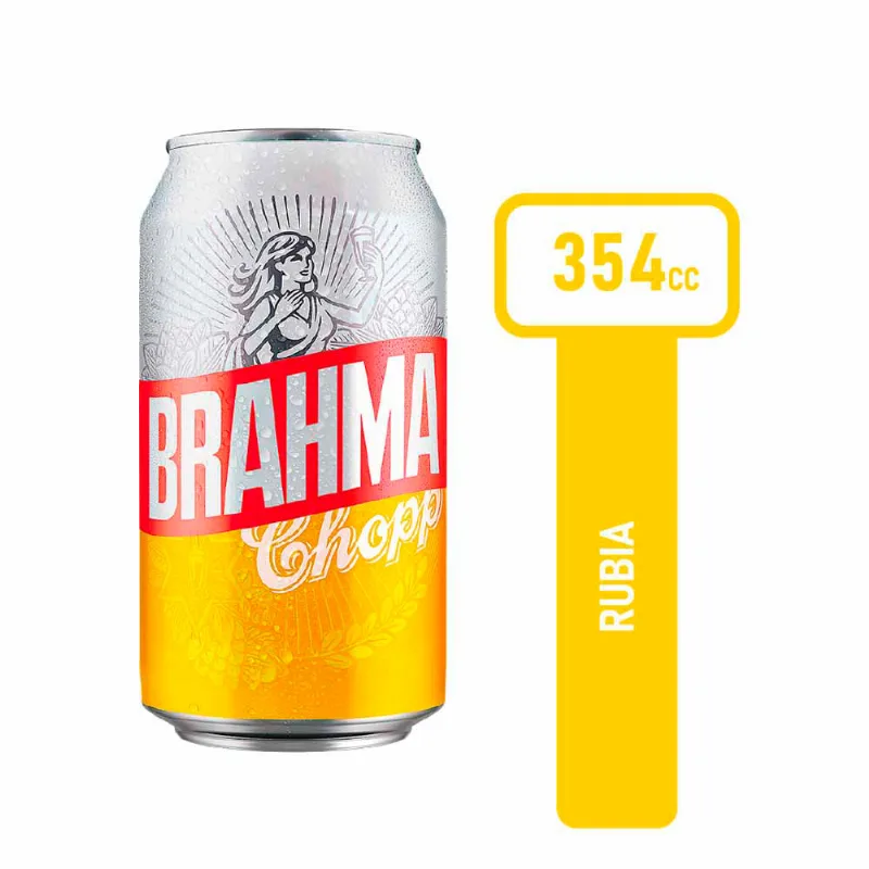 Cerveza Brahma Chopp Lata 354mlx1 Cerveza Rubia 354 Cc Brahma