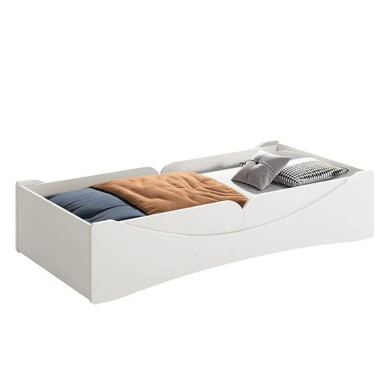 Cama Evolutiva Luna Branco Fosco, 2 Kits Proteção Lateral Lisa E Colchão D20 - Reller Móveis Branco Fosco