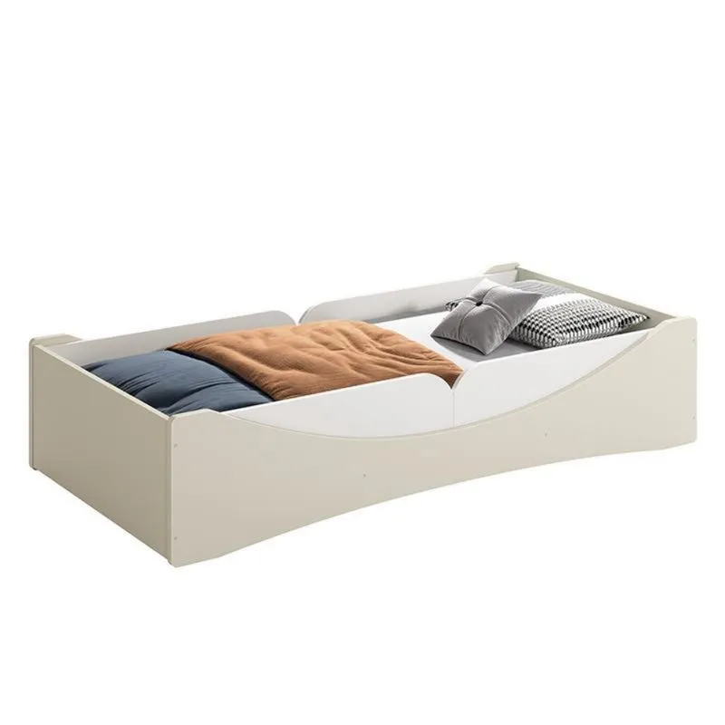 Cama Evolutiva Luna, 2 Kits Proteção Lateral Lisa e Colchão D20 - Reller Móveis Areia Fosco