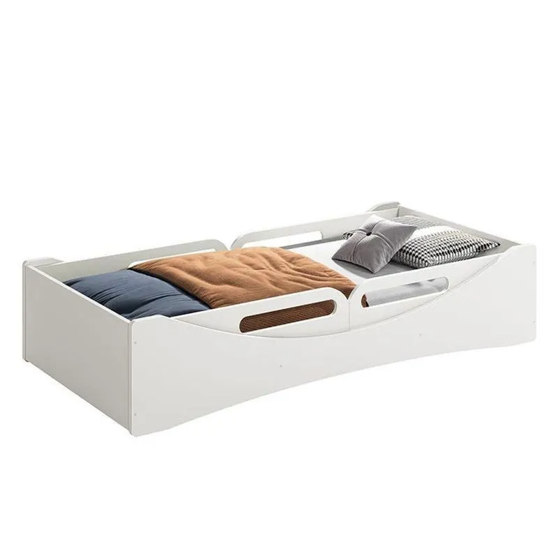 Cama Evolutiva Luna Branco Fosco Com 2 Kits Proteção Lateral Usinada E Colchão D33 - Reller Móveis Branco Fosco