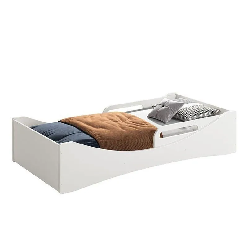 Cama Evolutiva 2 Em 1 Luna Branco Fosco Com Proteção Lateral Usinada - Reller Móveis Branco Fosco
