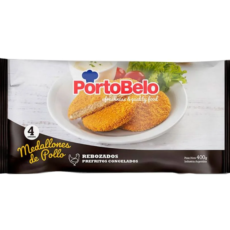 Medallón de pollo rebozado crocante 400 g. x 4 uni