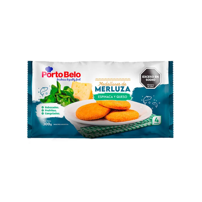 Medallon Merluza Espinaca Y Queso X 300 Gr Porto Belo