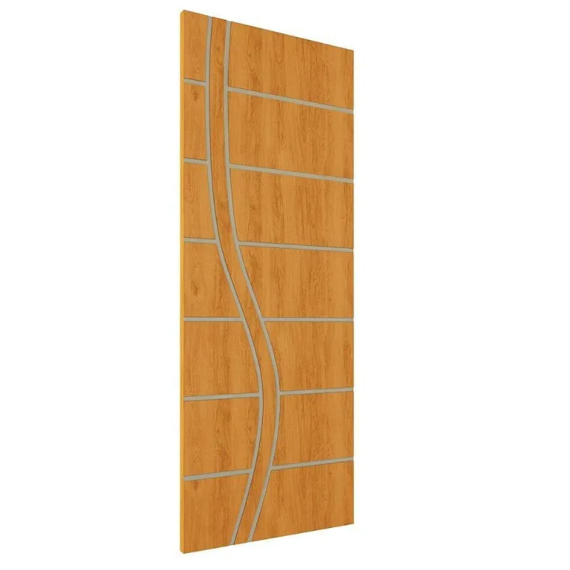 Kit 3 Portas De Madeira Frisada U.v 210cm X 80cm - R70ss Cerejeira
