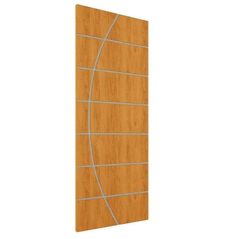 Kit 3 Portas De Madeira Frisada U.v 210cm X 90cm - R20c Cerejeira