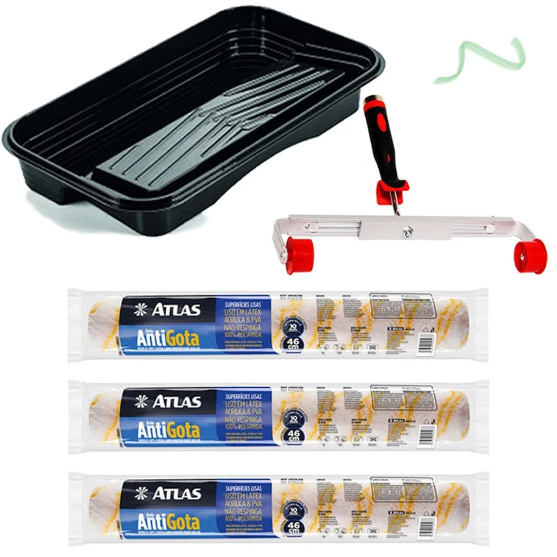 3 Rolo Big AntiGota 46cm Atlas + Bandeja + Garfo Ajustável