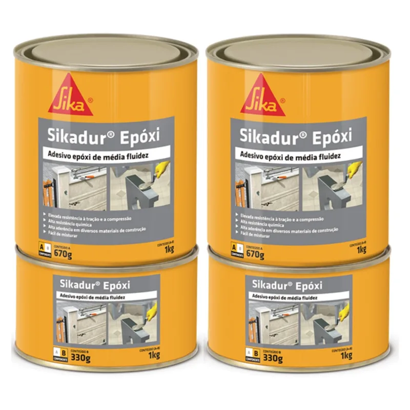 Kit 2 Sikadur Epóxi Adesivo Estrutural à Base De Resina 1 Kg