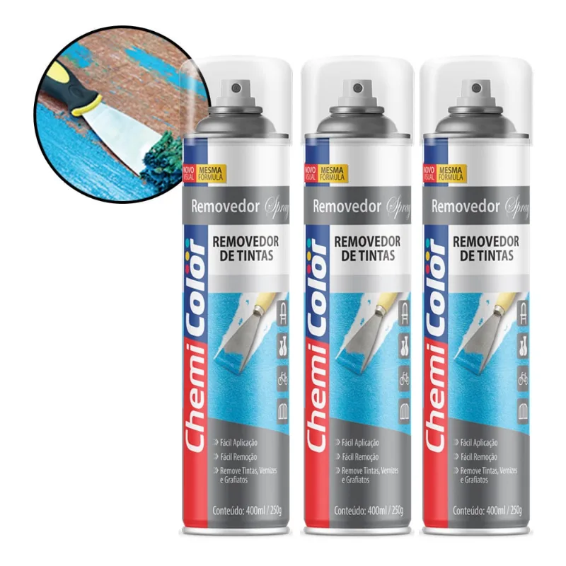Removedor Tintas Verniz Textura Automotivo Chemicolor 3 Unid