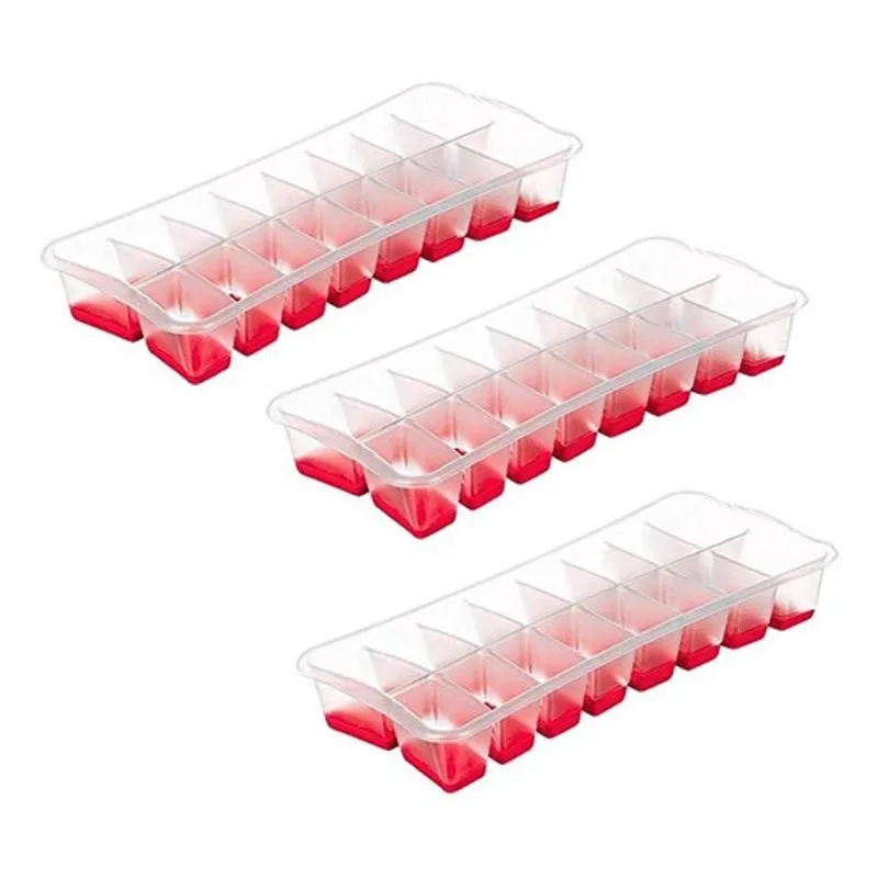 Forma Para Cubo Gelo Rígida Flexível Fundo Silicone - 3 Unid