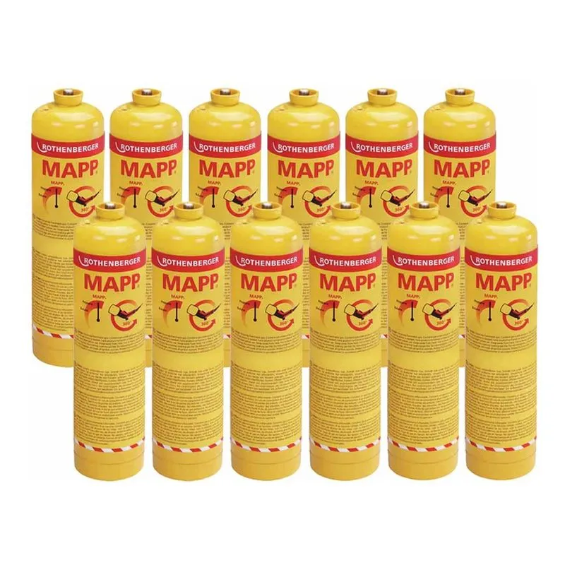 Kit 12 Gás Mapp Pro 360° Cilindro 400g R35539 Rothenberger