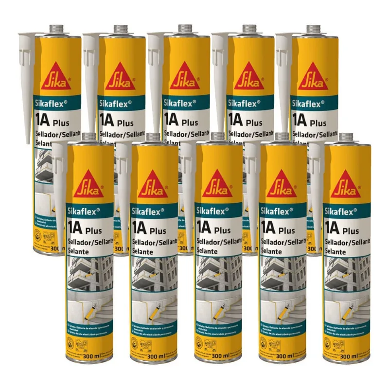 Kit 10 Selante Sikaflex 1a Plus Cinza Cartucho 300ml - Sika