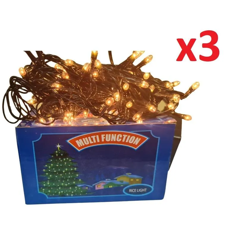 3 Caixas C/100 Micro Lâmpadas Pisca Pisca De 4,15 Mts Natal