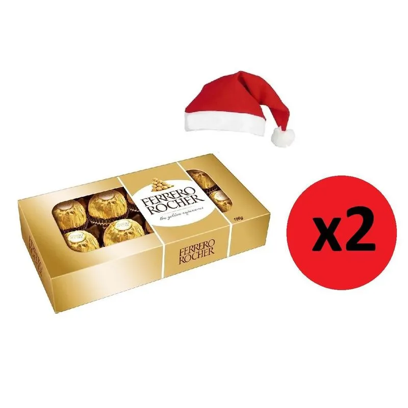 Kit 2 Caixas Com 8 Unidades Bombom Ferrero Rocher Natal