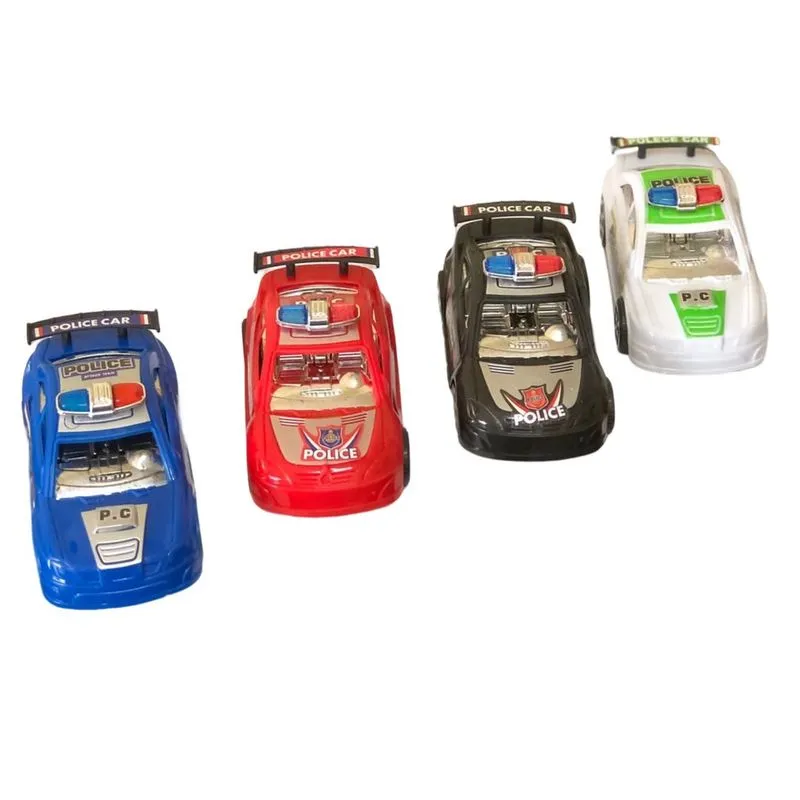 Kit com 4 Carros de polícia plástico infantil brinquedo