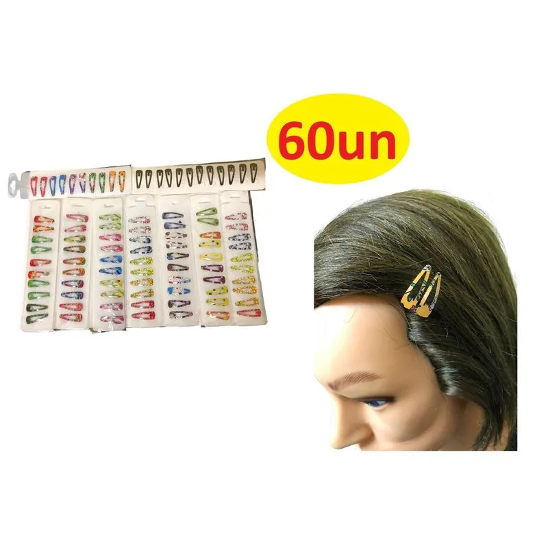 60 Presilhas De Cabelo Tic Tac Pequeno 3cm Sortido Infantil