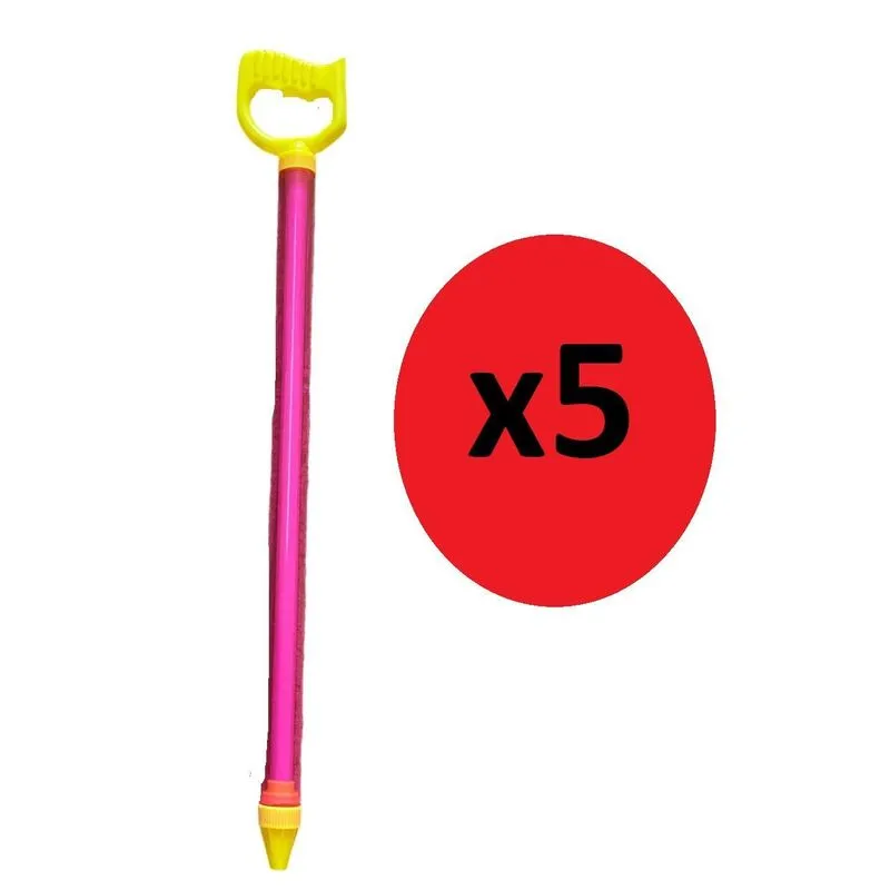 Kit Verão Brinquedo 5 Esguichos De Água Jato Piscina Rosa