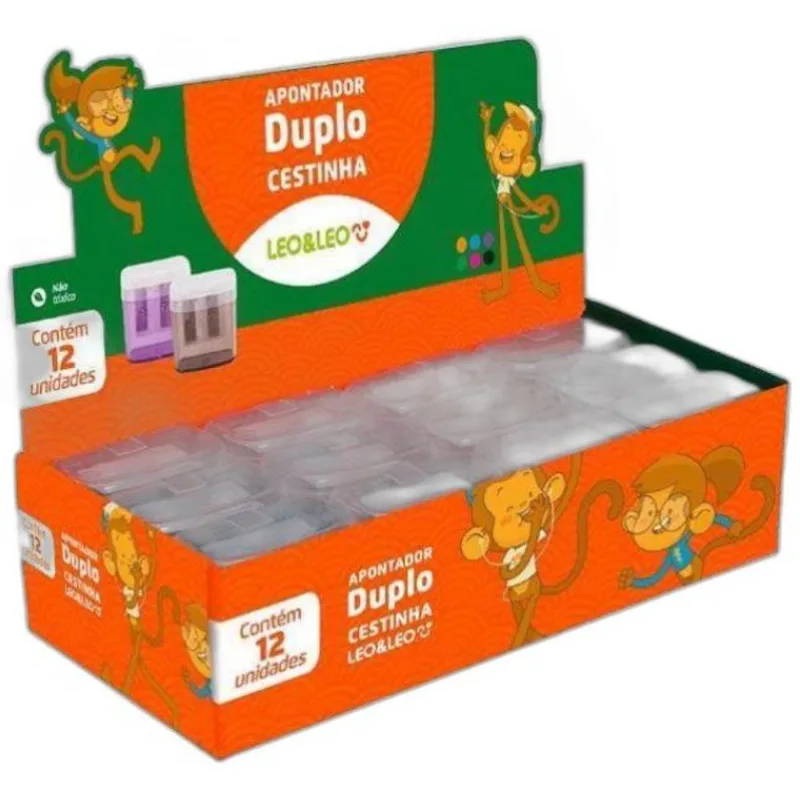 Kit Apontador Duplo Cestinha C/deposito- 36un- Atacado