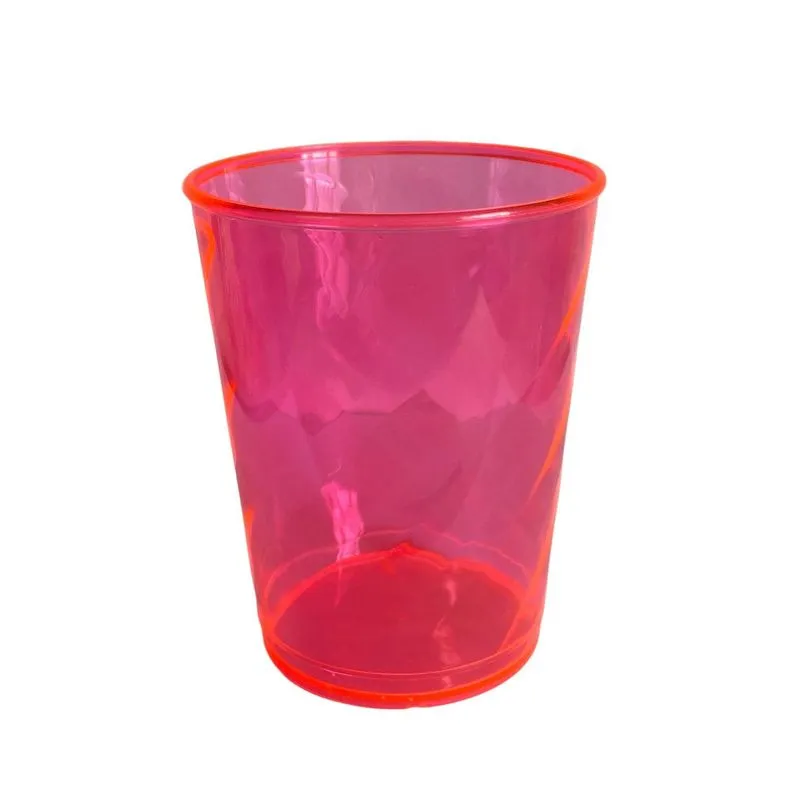 Kit Copo 400ml Rosa Neon De Acrílico Para Piscina Praia 15un