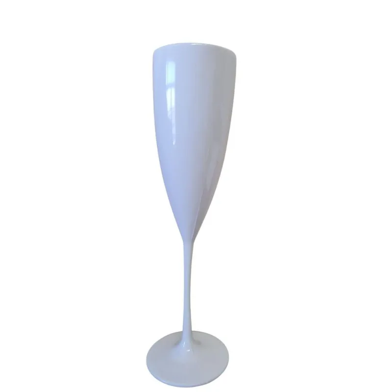 Taça Champanhe Acrílico Branca Leve 180ml Reveillon Kit 30un
