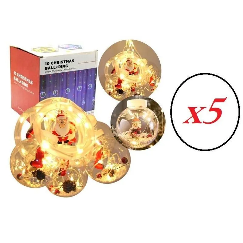 Cascata Cortina De Led Luxo Natal Decoração Bivolt- Kit 5un