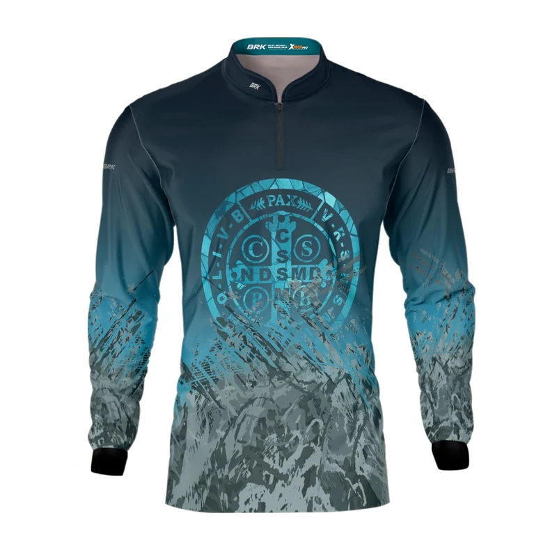 Camisa Agro Brk São Bento Ciano Escuro com Proteção Solar UV50+ M