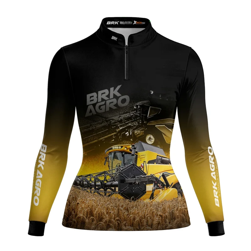 Camisa Agro Feminina Brk Colheitadeira CR11 com Proteção Solar UV50+ G2
