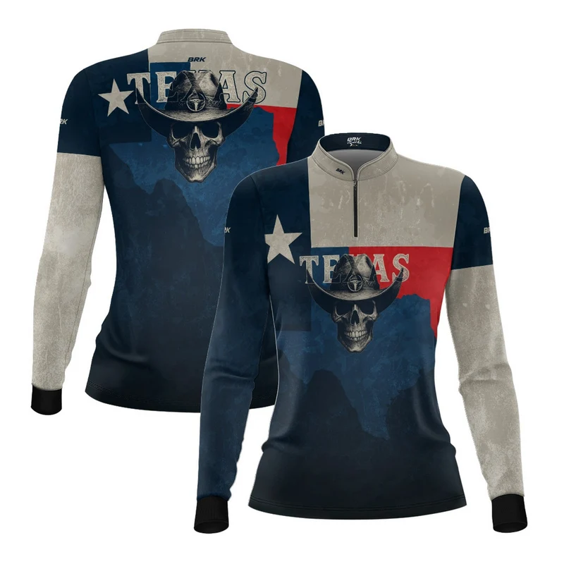 Camisa Agro Feminina Brk Skull Texas com Proteção UV50+ M