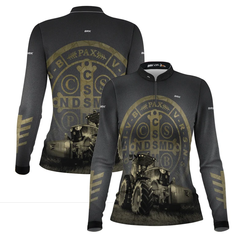 Camisa Agro Feminina Brk Medalhão São Bento com UV50+ M