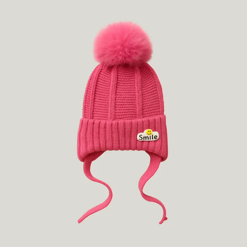 Touca bebê Tricot Smile All Pink 3 a 18 meses