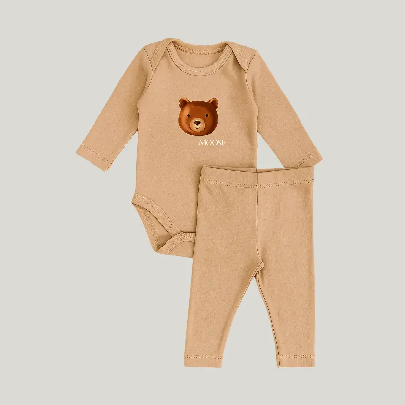 Conjunto Bebê Algodão Orgânic Bear Brow 6 a 9 meses