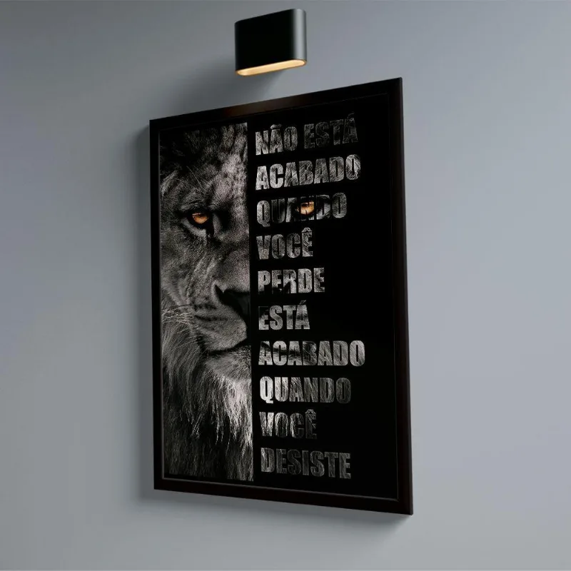 Quadro Leão Nunca Desista