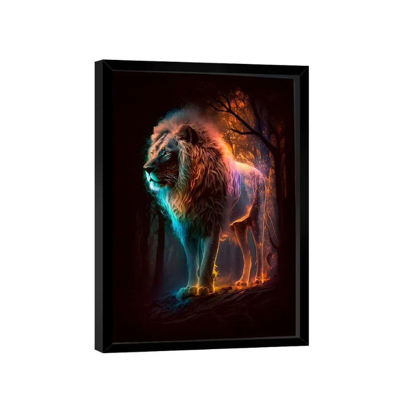 Quadro Leão Neon -- Br Artes