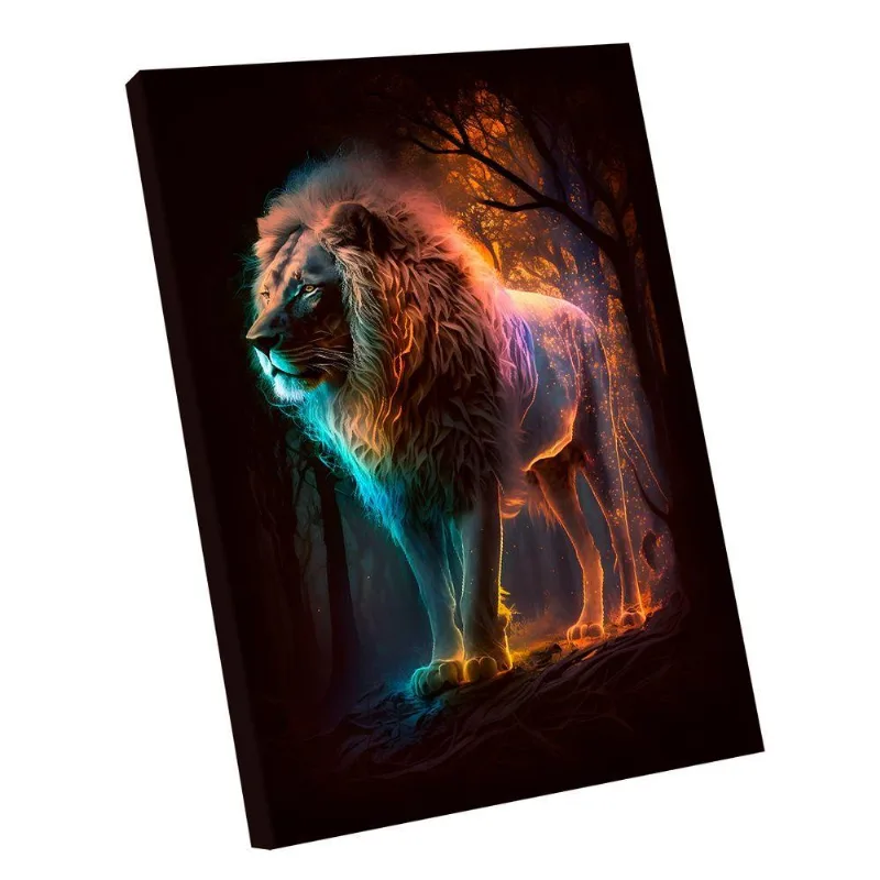 Quadro Leão Neon -- Br Artes