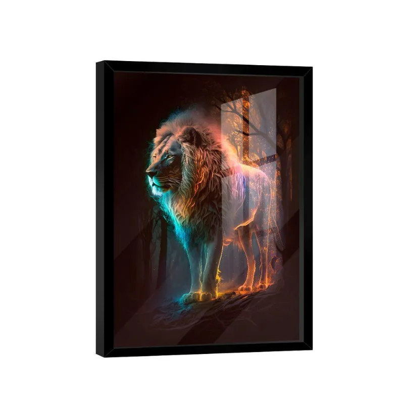 Quadro Leão Neon -- Br Artes