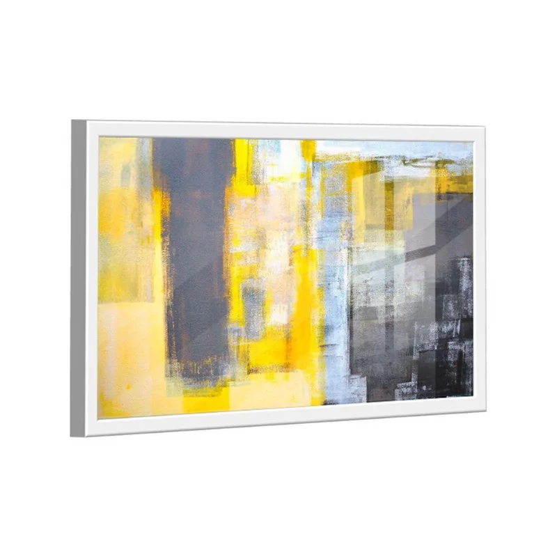 Quadro Pintura Traços Amarelos -- Br Artes