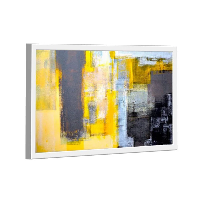 Quadro Pintura Traços Amarelos -- Br Artes