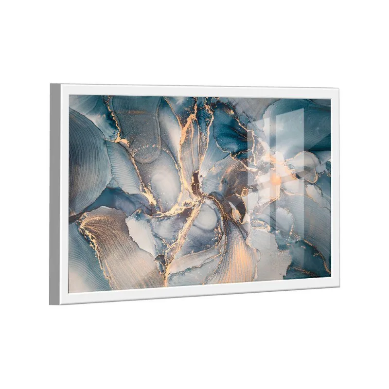 Quadro Abstrato Azul Gold -- Br Artes