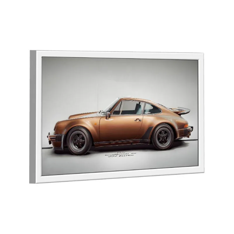 Quadro Porsche 911 Gold Lado -- Br Artes