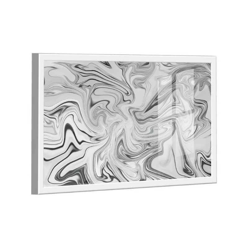 Quadro Abstrato Fluido Branco -- Br Artes