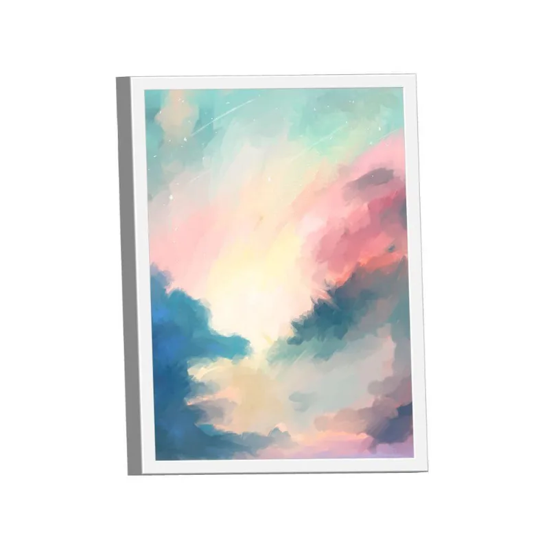 Quadro Abstrato Branco Rosa -- Br Artes