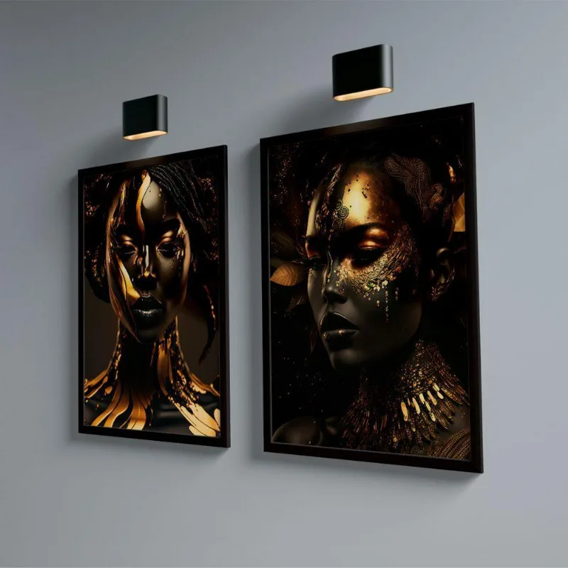 Quadro Dupla Negras Golden -- Br Artes