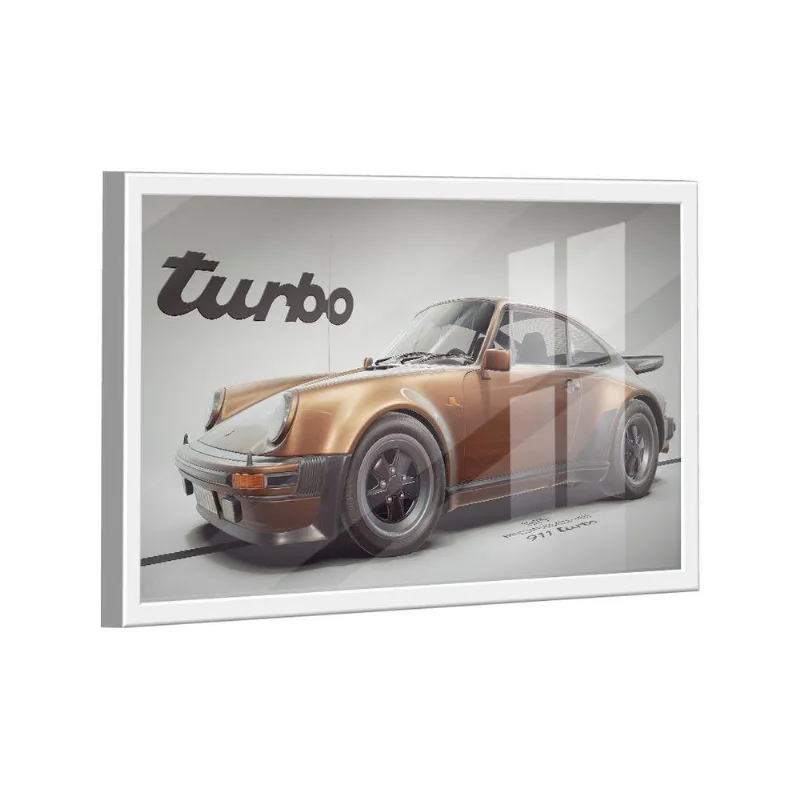 Quadro Porsche Gold 911 Turbo Br Artes