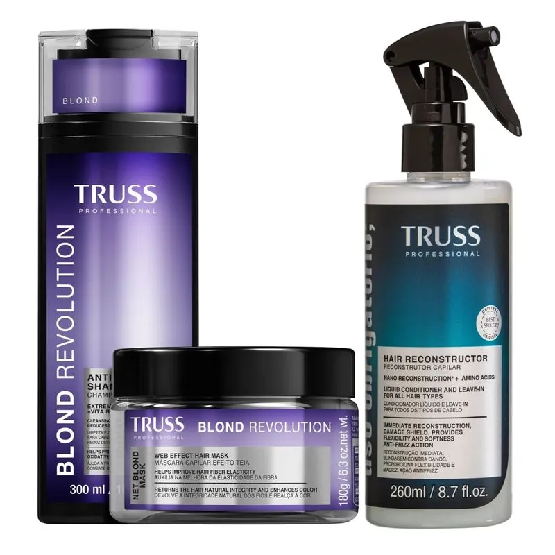 Kit Truss Blond Revolution - Shampoo 300ml + Máscara 180g + Uso Obrigatório 260ml